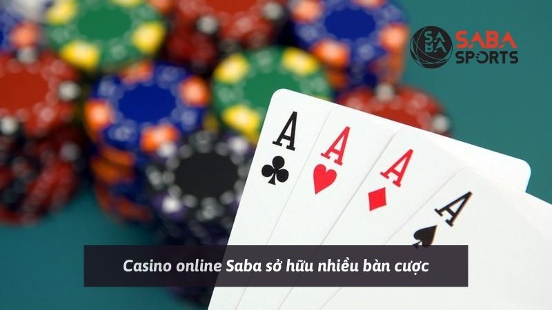 Casino online Saba sở hữu nhiều bàn cược