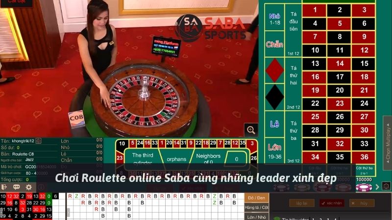 Chơi roulette online Saba cùng những leader xinh đẹp
